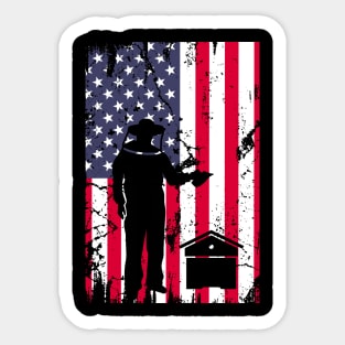 American Flag Beekeeper Beekeeping Apiarist Sticker